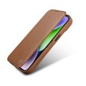 SKÓRZANE ETUI IPHONE 14 PRO MAX Z KLAPKĄ MAGNETYCZNE MAGSAFE CE PREMIUM LEATHER JASNY BRĄZ