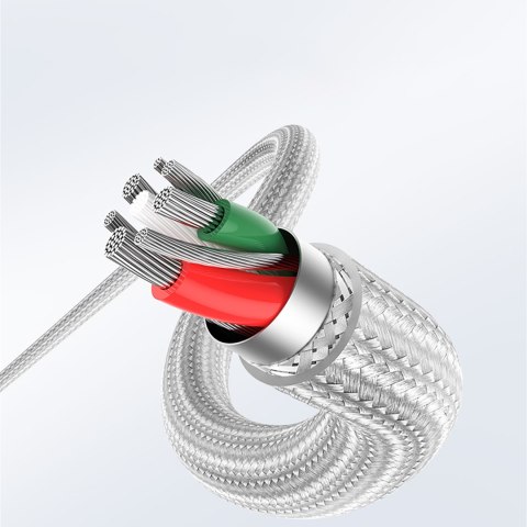 Kabel przewód USB-C - iPhone Lightning MFi 1m - srebrny Kabel przewód USB-C - iPhone Lightning MFi 1m - srebrny