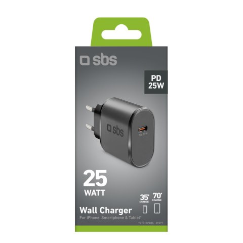 Ładowarka sieciowa Power Delivery USB-C 25W - czarna Ładowarka sieciowa Power Delivery USB-C 25W - czarna