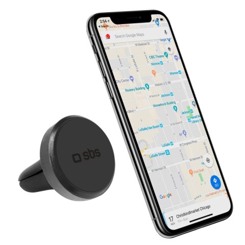 Uchwyt samochodowy magnetyczny do smartfona śr. 33 mm na kratkę nawiewu - czarny Uchwyt samochodowy magnetyczny do smartfona śr. 33 mm na kratkę nawiewu - czarny