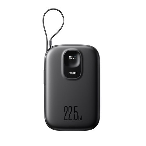Powerbank 10000mAh z wbudowanym kablem 22.5W USB-C 0.25 cm - czarny Powerbank 10000mAh z wbudowanym kablem 22.5W USB-C 0.25 cm - czarny