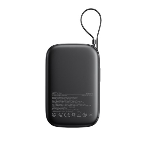 Powerbank 10000mAh z wbudowanym kablem 22.5W USB-C 0.25 cm - czarny Powerbank 10000mAh z wbudowanym kablem 22.5W USB-C 0.25 cm - czarny