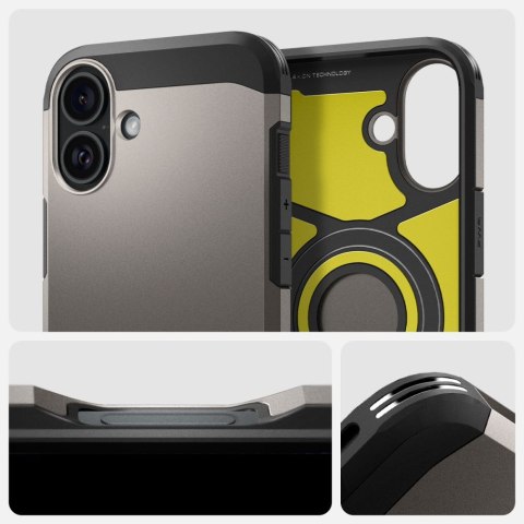 Etui Tough Armor MagSafe z podstawką na iPhone 16 - gunmetal Etui Tough Armor MagSafe z podstawką na iPhone 16 - gunmetal