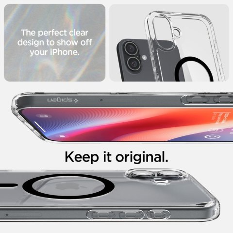 Etui plecki na iPhone 16 Plus Ultra Hybrid Mag z MagSafe - przezroczyste czarne Etui plecki na iPhone 16 Plus Ultra Hybrid Mag z MagSafe - przezroczyste czarne