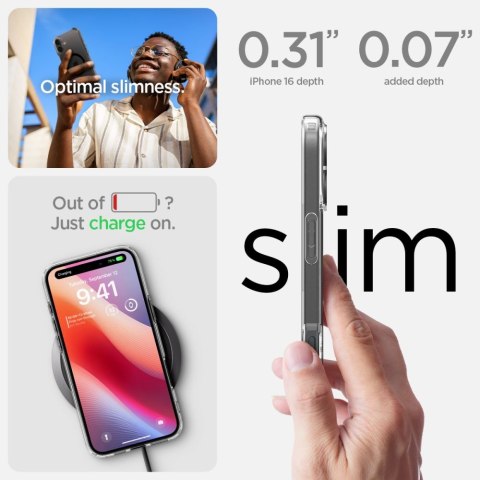 Etui plecki na iPhone 16 Plus Ultra Hybrid Mag z MagSafe - przezroczyste czarne Etui plecki na iPhone 16 Plus Ultra Hybrid Mag z MagSafe - przezroczyste czarne