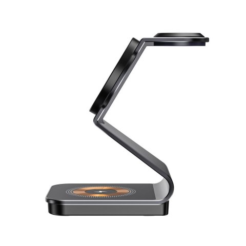 Ładowarka indukcyjna 3w1 z MagSafe na smartfon Apple Watch AirPods - czarna Ładowarka indukcyjna 3w1 z MagSafe na smartfon Apple Watch AirPods - czarna