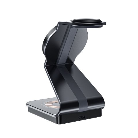 Ładowarka indukcyjna 3w1 z MagSafe na smartfon Apple Watch AirPods - czarna Ładowarka indukcyjna 3w1 z MagSafe na smartfon Apple Watch AirPods - czarna