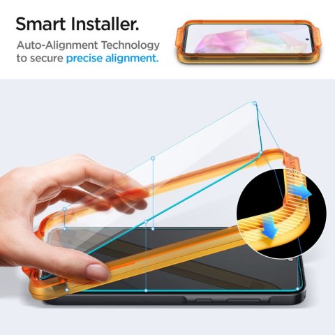 Szkło hartowane z ramką montażową na Samsung Galaxy A35 Glas tR AlignMaster - 2 szt. Szkło hartowane z ramką montażową na Samsung Galaxy A35 Glas tR AlignMaster - 2 szt.