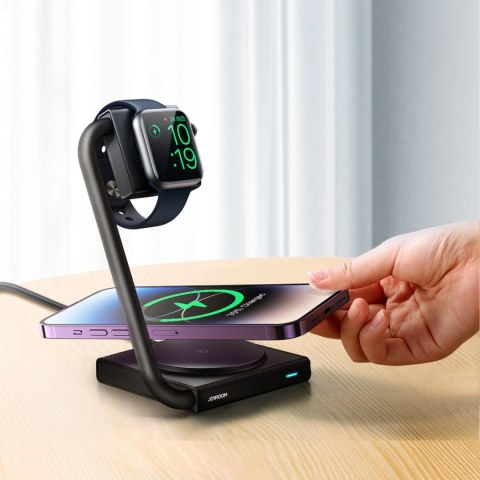 2W1 ŁADOWARKA INDUKCYJNA DO ZEGARKA I SMARFONA 15W MAGSAFE QI SKŁADANA CZARNA 2W1 ŁADOWARKA INDUKCYJNA DO ZEGARKA I SMARFONA 15W MAGSAFE QI SKŁADANA CZARNA