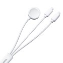 3W1 KABEL PRZEWÓD USB-A Z ŁADOWARKA INDUKCYJNĄ + 2X IPHONE LIGHTNING 1.2M BIAŁY