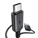 BEZPRZEWODOWA ŁADOWARKA MAGNETYCZNA 15W Z KABLEM USB / USB-C CZARNA