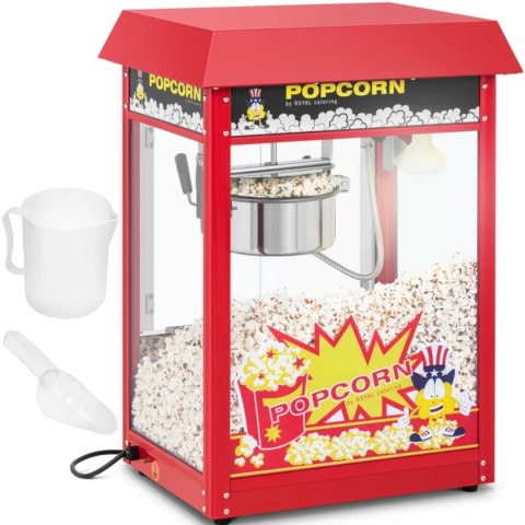 MASZYNA URZĄDZENIE DO PRAŻENIA POPCORNU RETRO TEFLON 1600 W 5-6 KG/H - CZERWONA