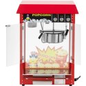 MASZYNA URZĄDZENIE DO PRAŻENIA POPCORNU RETRO TEFLON 1600 W 5-6 KG/H - CZERWONA