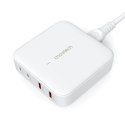 MOCNA ŁADOWARKA SIECIOWA GAN 100W 2X USB-A 2X USB-C BIAŁA