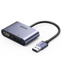 PRZEJŚCIÓWKA ADAPTER USB - HDMI + VGA SZARA