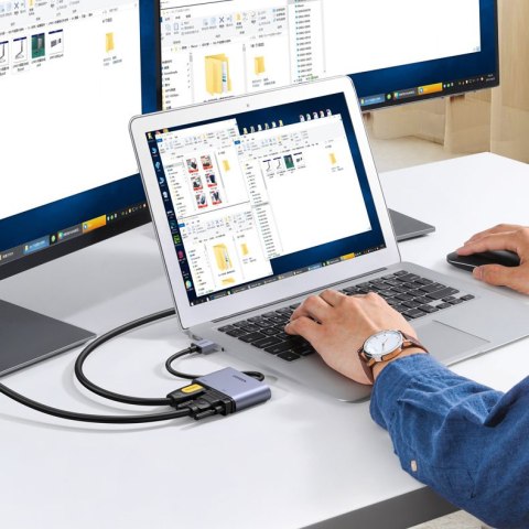 PRZEJŚCIÓWKA ADAPTER USB - HDMI + VGA SZARA PRZEJŚCIÓWKA ADAPTER USB - HDMI + VGA SZARA