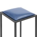 STOŁEK BAROWY HOKER METALOWY LOFT Z TAPICERKĄ CZARNO NIEBIESKI - 2 SZT.