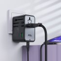 UNIWERSALNA ŁADOWARKA PODRÓŻNA GAN 2X USB-A 3X USB-C WTYCZKI UK EU USA AUS CZARNA