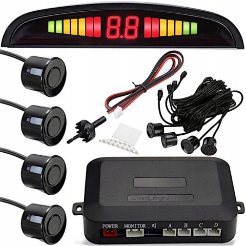 Czujniki parkowania cofania przód tył 4 sensory LED LCD Czujniki parkowania cofania przód tył 4 sensory LED LCD