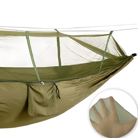 Hamak dwuosobowy turystyczny survivalowy z moskitierą 260 x 140 cm Hamak dwuosobowy turystyczny survivalowy z moskitierą 260 x 140 cm