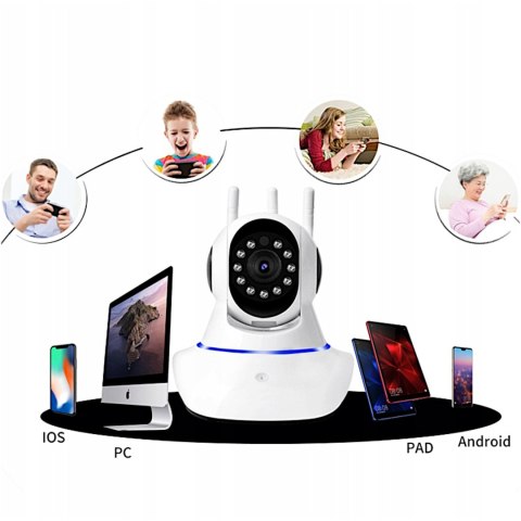 Kamera wewnętrzna niania do monitoringu z detekcją ruchu obrotowa Wi-Fi Kamera wewnętrzna niania do monitoringu z detekcją ruchu obrotowa Wi-Fi