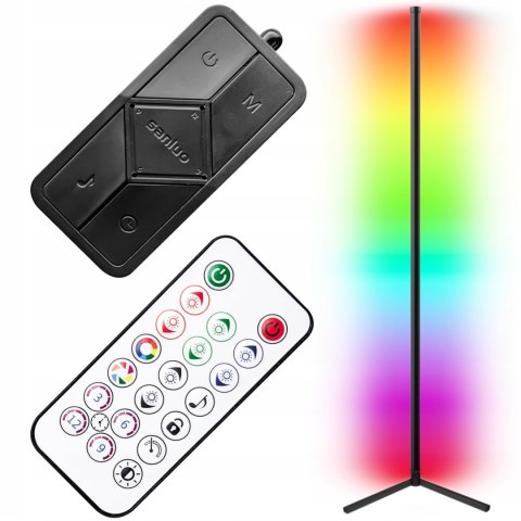Lampa podłogowa narożna z pilotem 256 barw RGB LED 150 cm Lampa podłogowa narożna z pilotem 256 barw RGB LED 150 cm