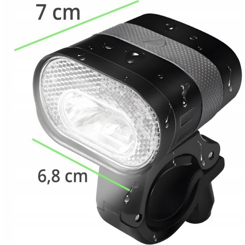 Lampka akumulatorowa do roweru przednia 3 tryby LED Lampka akumulatorowa do roweru przednia 3 tryby LED