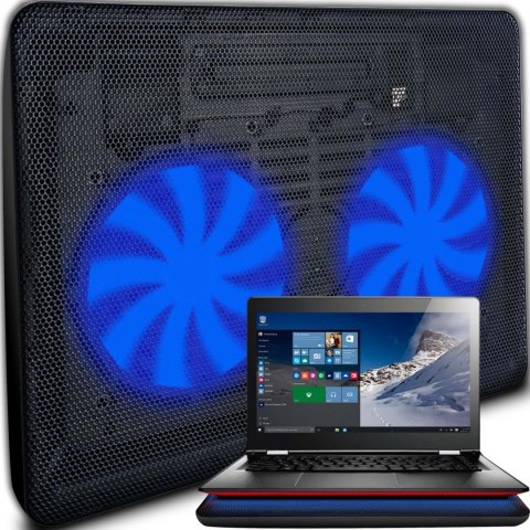 Podstawka chłodząca pod laptop 2 wentylatory LED 12-15,4'' Podstawka chłodząca pod laptop 2 wentylatory LED 12-15,4''
