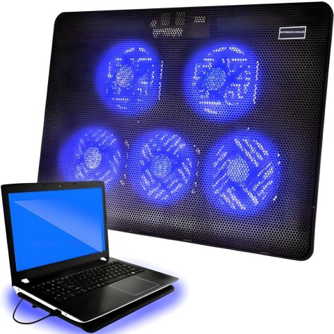 Podstawka chłodząca pod laptop z podświetleniem LED 5 wentylatorów 12-17'' Podstawka chłodząca pod laptop z podświetleniem LED 5 wentylatorów 12-17''