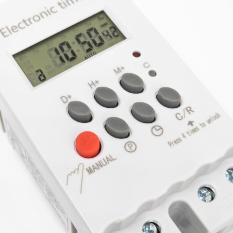 Programator włącznik czasowy timer na szynę 30 programów LCD Programator włącznik czasowy timer na szynę 30 programów LCD