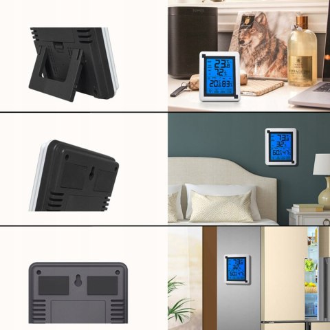 Stacja pogody bezprzewodowa dotykowa termometr higrometr czujnik zewnętrzny LCD Stacja pogody bezprzewodowa dotykowa termometr higrometr czujnik zewnętrzny LCD