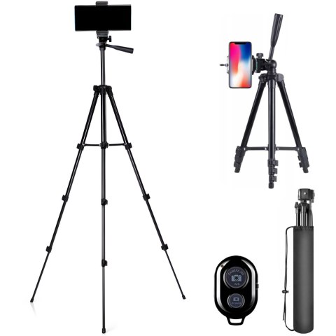 Statyw tripod z uchwytem na telefon pilotem Bluetooth 35-103 cm Statyw tripod z uchwytem na telefon pilotem Bluetooth 35-103 cm