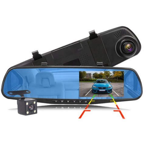 Wideorejestrator samochodowy z kamerą cofania w lusterku FULL HD TF Wideorejestrator samochodowy z kamerą cofania w lusterku FULL HD TF