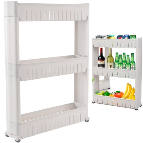 Wózek regał łazienkowy kuchenny szafka mobilna 3 półki 54 x 71 x 12 cm Wózek regał łazienkowy kuchenny szafka mobilna 3 półki 54 x 71 x 12 cm