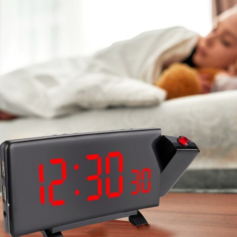Zegar budzik z projektorem 10 stopni głośności ekran 8'' Zegar budzik z projektorem 10 stopni głośności ekran 8''