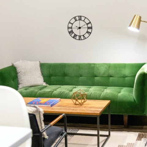 Zegar ścienny retro cyfry rzymskie LOFT śr. 50 cm - czarny Zegar ścienny retro cyfry rzymskie LOFT śr. 50 cm - czarny