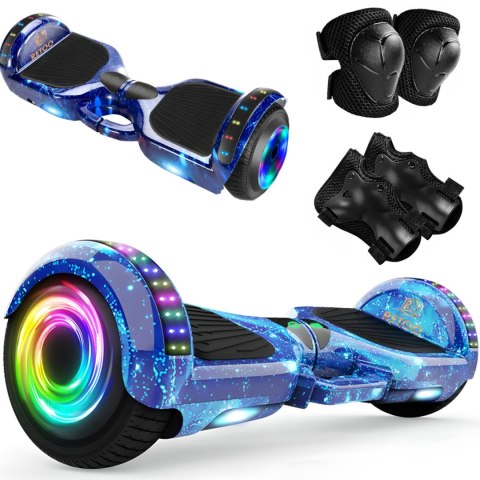 Deskorolka elektryczna Hoverboard z głośnikiem Bluetooth światłem LED ochraniaczami 6.5'' Deskorolka elektryczna Hoverboard z głośnikiem Bluetooth światłem LED ochraniaczami 6.5''