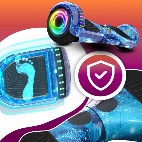 Deskorolka elektryczna Hoverboard z głośnikiem Bluetooth światłem LED ochraniaczami 6.5'' Deskorolka elektryczna Hoverboard z głośnikiem Bluetooth światłem LED ochraniaczami 6.5''