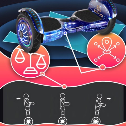 Deskorolka elektryczna Hoverboard z głośnikiem Bluetooth światłem LED ochraniaczami 6.5'' Deskorolka elektryczna Hoverboard z głośnikiem Bluetooth światłem LED ochraniaczami 6.5''
