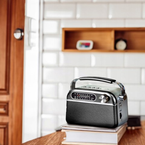Radio FM kuchenne warsztatowe przenośne zasilane sieciowo bateryjnie Radio FM kuchenne warsztatowe przenośne zasilane sieciowo bateryjnie