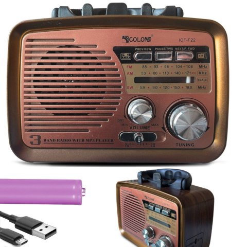 Radio FM pokojowe kuchenne przenośne na baterie Bluetooth USB SD Radio FM pokojowe kuchenne przenośne na baterie Bluetooth USB SD