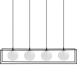 LAMPA SUFITOWA NOWOCZESNA 4 PUNKTOWA G9 - SZKLANE KULE W RAMIE