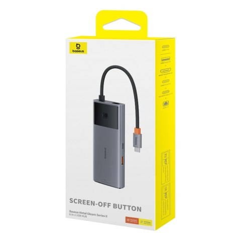 6W1 HUB ADAPTER USB-C DO USB-A / USB-C / PD / HDMI / RJ-45 CZARNY 6W1 HUB ADAPTER USB-C DO USB-A / USB-C / PD / HDMI / RJ-45 CZARNY