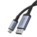 KABEL JEDNOKIERUNKOWY USB-C DO DISPLAYPORT 1.4 HD 8K 60HZ 1.5M CZARNY