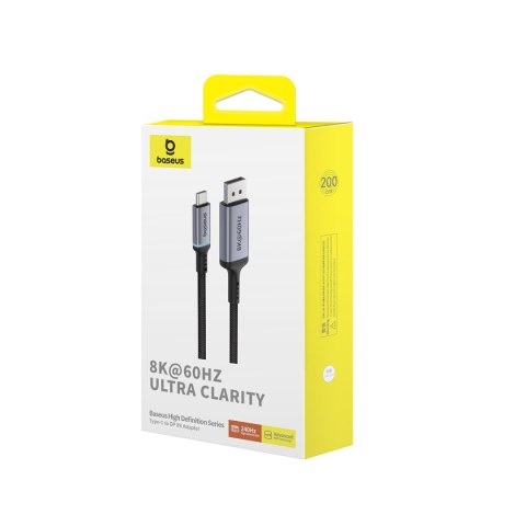 KABEL JEDNOKIERUNKOWY USB-C DO DISPLAYPORT 1.4 HD 8K 60HZ 2M CZARNY KABEL JEDNOKIERUNKOWY USB-C DO DISPLAYPORT 1.4 HD 8K 60HZ 2M CZARNY