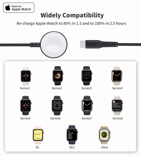 ŁADOWARKA INDUKCYJNA 5W DO APPLE WATCH + KABEL USB-C CZARNA ŁADOWARKA INDUKCYJNA 5W DO APPLE WATCH + KABEL USB-C CZARNA