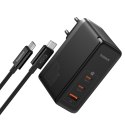 ŁADOWARKA SIECIOWA PRO 160W GAN GAN5 2X USB-C / USB-A + KABEL USB-C CZARNY