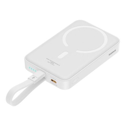 MINI POWERBANK MAGSAFE 10000MAH 20W Z KABLEM LIGHTNING DO IPHONE 0.3M BIAŁY MINI POWERBANK MAGSAFE 10000MAH 20W Z KABLEM LIGHTNING DO IPHONE 0.3M BIAŁY