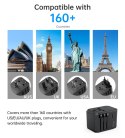 UNIWERSALNA ŁADOWARKA PODRÓŻNA USB-C 2X USB-A PD 30W WTYCZKI USA EU UK AU CZARNA