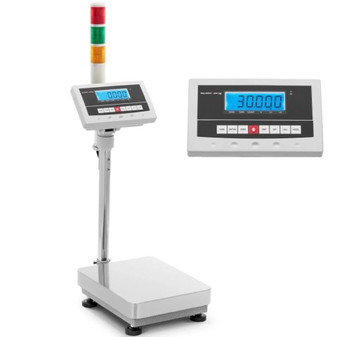 WAGA PLATFORMOWA MAGAZYNOWA Z KOLUMNĄ SYGNALIZACYJNĄ ŚWIETLNĄ LCD 30 KG / 0.001 KG